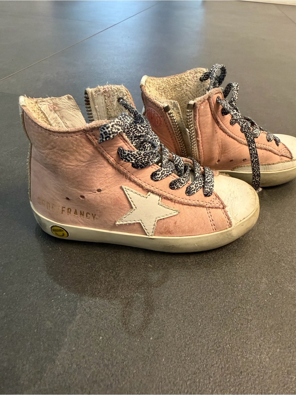 Golden goose Kids Pink High-Top Sneakers with Star Accent